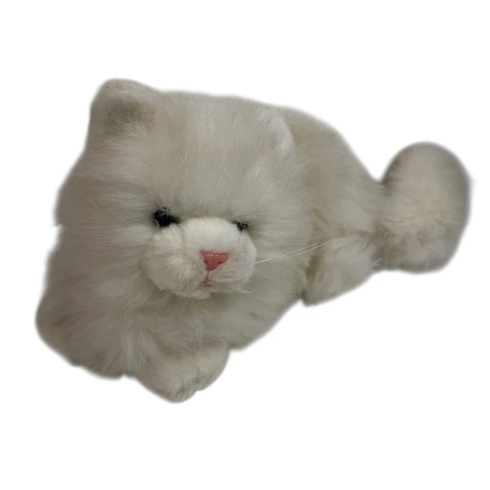 Vtg‎ Persian Green Eye Kitty Cat White Plush Fluffy Stuffed Russ Berrie Nikki